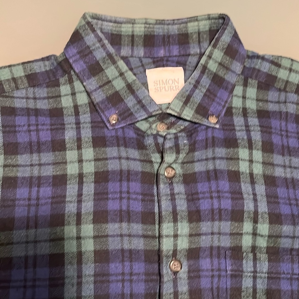 Simon Spurr Blackwatch Plaid Flannel Shirt